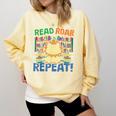 Animals Read Reading Book Library First Day Of School Kids Comfort Colors Sweatshirt Blue Spruce