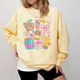 Apple Disco Pencil Books Bow Teacher Student Back To School Comfort Colors Sweatshirt Blue Spruce