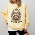 Audio Book Reader Book Lover Raccoon I Read With My Ears Comfort Colors Sweatshirt Blue Spruce
