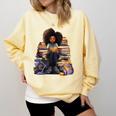 Back To School Afro Melanin Girl Reading Book Bookworm Comfort Colors Sweatshirt Blue Spruce Back To School Afro Melanin Girl Reading Book Bookworm Comfort Colors Sweatshirt Blue Spruce