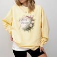 Barely Tolerable Book Lover Bookish Floral Bookworm Comfort Colors Sweatshirt Blue Spruce