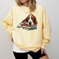 Basset Hound Books Dog Breed Graphic Comfort Colors Sweatshirt Blue Spruce Basset Hound Books Dog Breed Graphic Comfort Colors Sweatshirt Blue Spruce