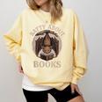 Batty About Books Reading Book Lover Men Women Distressed Comfort Colors Sweatshirt Blue Spruce