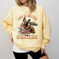 Belgian Malinois Dog Breed Life Is Better With Books And a Men Women Kids Comfort Colors Sweatshirt Blue Spruce Belgian Malinois Dog Breed Life Is Better With Books And a Men Women Kids Comfort Colors Sweatshirt Blue Spruce