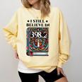 I Still Believe In 3982 Section Fairy Tale Book Lover Comfort Colors Sweatshirt Blue Spruce