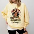 Big Cancer Energy Woman Camo Zodiac Book Teacher Comfort Colors Sweatshirt Blue Spruce