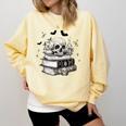 Boo Skeleton Skull Books Halloween Women School Teacher Kid Premium Comfort Colors Sweatshirt Blue Spruce Boo Skeleton Skull Books Halloween Women School Teacher Kid Premium Comfort Colors Sweatshirt Blue Spruce