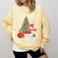 Book Christmas Tree Bookworm Gingerbread Man Snowman Reading Comfort Colors Sweatshirt Blue Spruce
