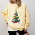Book Christmas Tree Xmas Lights Book Lover Teacher Librarian Comfort Colors Sweatshirt Blue Spruce Book Christmas Tree Xmas Lights Book Lover Teacher Librarian Comfort Colors Sweatshirt Blue Spruce