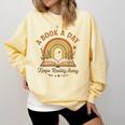 A Book A Day Keeps Reality Away Reading Comfort Colors Sweatshirt Blue Spruce