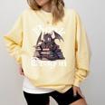 Book Dragon Book Lover Bookworm Book Reader Librarian Comfort Colors Sweatshirt Blue Spruce