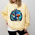 Book Dragon Reading Lover Comfort Colors Sweatshirt Blue Spruce