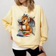 Book Dragon Reading Book Lover Comfort Colors Sweatshirt Blue Spruce