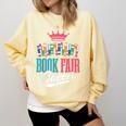 Book Fair Queen Comfort Colors Sweatshirt Blue Spruce
