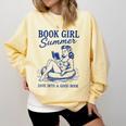 Book Girl Summer Comfort Colors Sweatshirt Blue Spruce