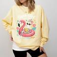 Book Girl Summer Skeleton Reading Books Lovers Beach Comfort Colors Sweatshirt Blue Spruce