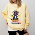 Book Lover Cute Baby Dragon Reading Comfort Colors Sweatshirt Blue Spruce