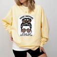Book Lover What Happens At Book Club Stays Messy Bun Girls Comfort Colors Sweatshirt Blue Spruce