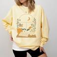 Book Lover Moonlight Reading Scene Night Comfort Colors Sweatshirt Blue Spruce