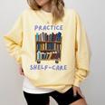 Book Lover Pun Practice Shelf-Care Comfort Colors Sweatshirt Blue Spruce