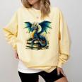 Book Lover Reading Fantasy Dragon Comfort Colors Sweatshirt Blue Spruce