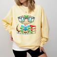 Book Lover Reading Iguana Comfort Colors Sweatshirt Blue Spruce