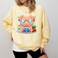Book Lover Reading Pig Comfort Colors Sweatshirt Blue Spruce Book Lover Reading Pig Comfort Colors Sweatshirt Blue Spruce