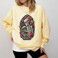 Book Lover Skeleton Reading With Dia De Los Muertos Flowers Comfort Colors Sweatshirt Blue Spruce Book Lover Skeleton Reading With Dia De Los Muertos Flowers Comfort Colors Sweatshirt Blue Spruce
