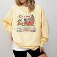 Book Lovers Winter Sleighing Through Stories Tee Premium Tri-Blend Comfort Colors Sweatshirt Blue Spruce