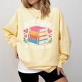 Book Nerd Just A Girl Who Loves Books Literary Enthusiast Comfort Colors Sweatshirt Blue Spruce