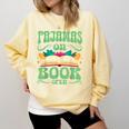 Book And Pajama Pajamas On Book Open Comfort Colors Sweatshirt Blue Spruce Book And Pajama Pajamas On Book Open Comfort Colors Sweatshirt Blue Spruce