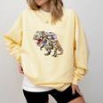 Book Reading Dinosaur T-Rex Dino Bookworm Comfort Colors Sweatshirt Blue Spruce