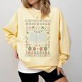 Book Reading Ugly Christmas Comfort Colors Sweatshirt Blue Spruce