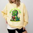 Book A Saurus Bookasaurus Dinosaur Book Girls Boys Toddler Comfort Colors Sweatshirt Blue Spruce