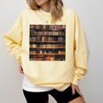 Book Book Shelves Library Comfort Colors Sweatshirt Blue Spruce