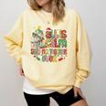 Book Tree All Is Calm Said No Teacher Ever Christmas Comfort Colors Sweatshirt Blue Spruce