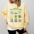 ALL Booked For St Patricks Day Bookish Leprechaun Bookworm Comfort Colors Sweatshirt Blue Spruce