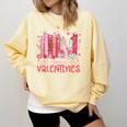 All Booked For Valentine Book Reading Women Girl Teacher Comfort Colors Sweatshirt Blue Spruce
