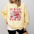 All Booked For Valentines Book Coffee Teacher Women Comfort Colors Sweatshirt Blue Spruce