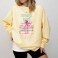 Bookish Babes Club Cute Pink Book Stack With Bow Comfort Colors Sweatshirt Blue Spruce Bookish Babes Club Cute Pink Book Stack With Bow Comfort Colors Sweatshirt Blue Spruce