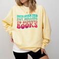 Bookish Reading Love Introverted But Willing To Discuss Book Comfort Colors Sweatshirt Blue Spruce