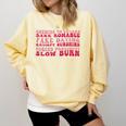 Bookish Romance Tropes Book Club Reader Spicy Book Lover Comfort Colors Sweatshirt Blue Spruce
