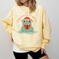 Bookmarks Are For Quitters Frog Reading Book Graphic Comfort Colors Sweatshirt Blue Spruce