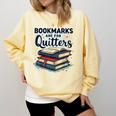 Bookmarks Are For Quitters Reading Quote Book Lover Comfort Colors Sweatshirt Blue Spruce