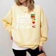 Books Booze And Besties Book Lover Bestie Squad Twinning Comfort Colors Sweatshirt Blue Spruce