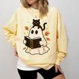Books Ghost Reading Book Halloween Library Cat Fall Comfort Colors Sweatshirt Blue Spruce Books Ghost Reading Book Halloween Library Cat Fall Comfort Colors Sweatshirt Blue Spruce