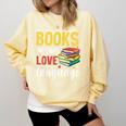 Books Are My Love Language Stack Comfort Colors Sweatshirt Blue Spruce
