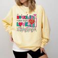 Books Are My Love Language Valentines Book Lover Librarian Comfort Colors Sweatshirt Blue Spruce