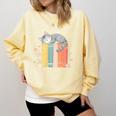 Books Lover Cute Sleepy Cat Relax Reading Vibe Comfort Colors Sweatshirt Blue Spruce