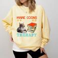 BOOKS AND MAINE COONS ARE MY THERAPY Main Coon Comfort Colors Sweatshirt Blue Spruce BOOKS AND MAINE COONS ARE MY THERAPY Main Coon Comfort Colors Sweatshirt Blue Spruce